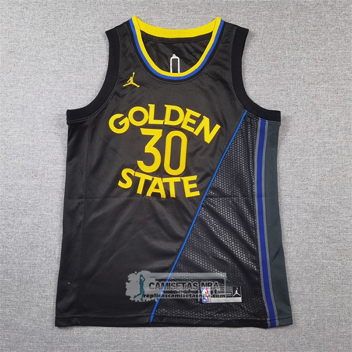 Camiseta Nino Golden State Warriors Stephen Curry NO 30 Statement 2024-25 Negro